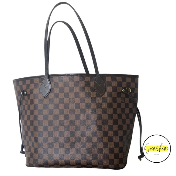 Louis Vuitton Handbags - Louis Vuitton Neverfull MM Damier Ebene Cerise Red interior